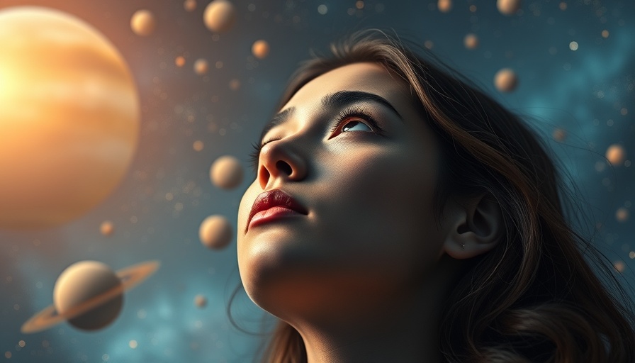 Pluto retrograde imagery with woman in cosmic setting.
