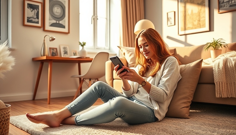 Gen Z woman engaging with digital finance demands, seated casually in a cozy room.