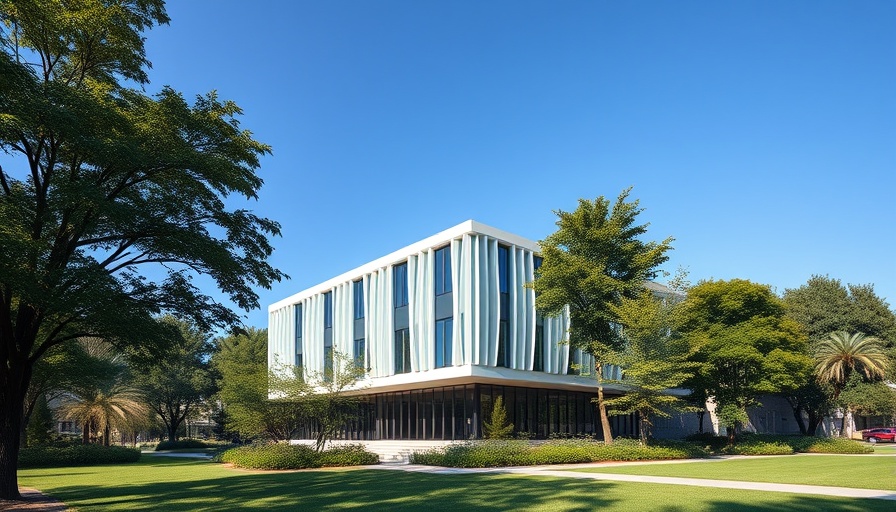 Modern architectural building at National Academy of Sciences, serene setting