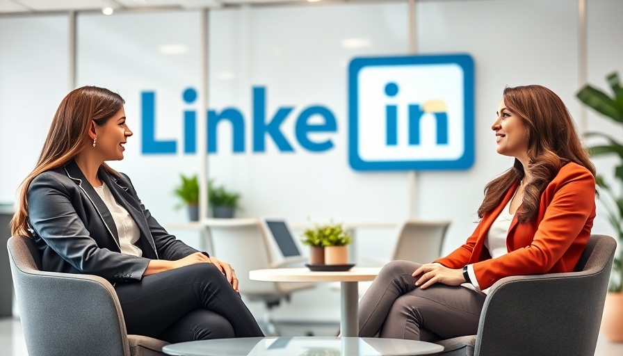 Professionals discussing LinkedIn marketing techniques in office setting.