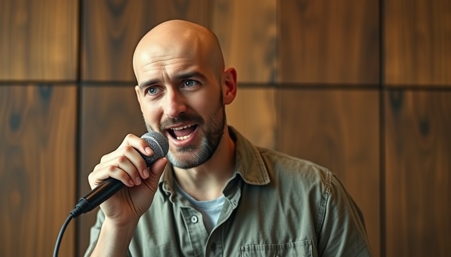 Confident speaker discussing building a strong personal brand.