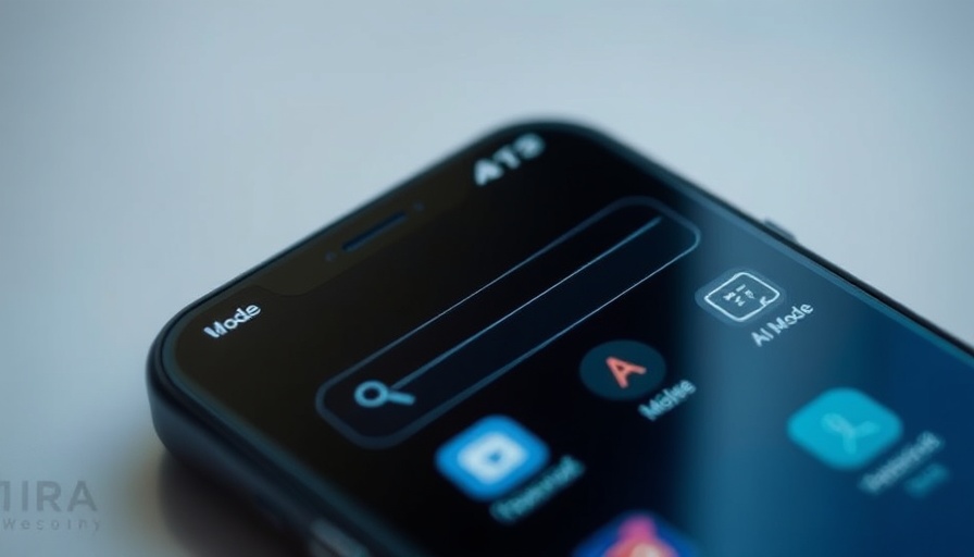 AI mode interface on smartphone screen, highlighting AI in digital marketing.