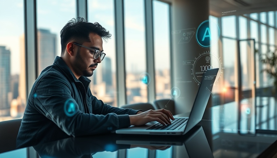AI tools enhance productivity in a modern office.