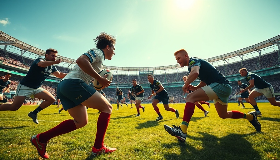 Springboks vs Barbarians rugby match action shot.