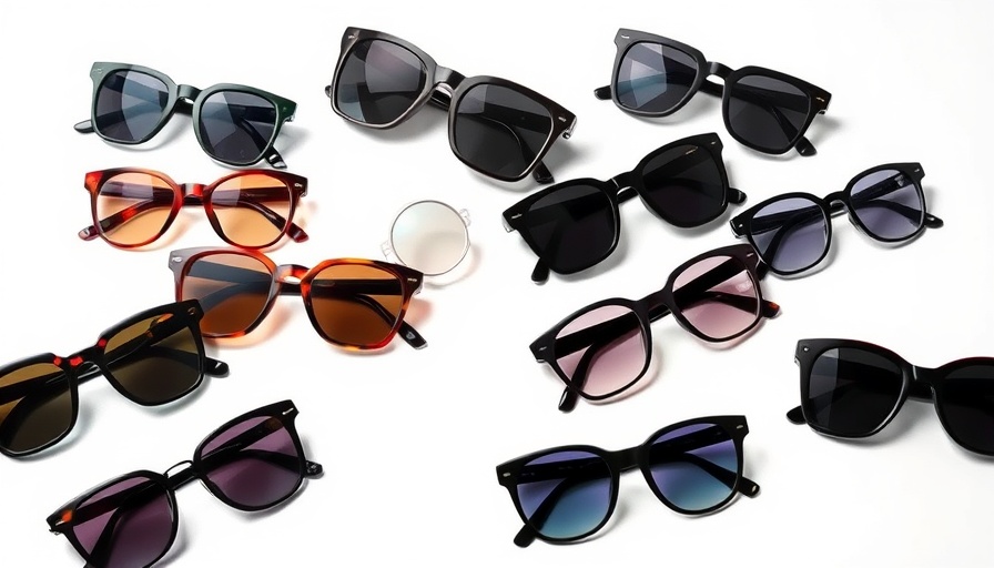 Trendy sunglasses collection showcasing sustainable fashion trends.