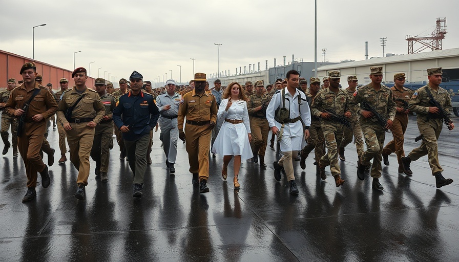 SANDF troops marching at a military base during withdrawal from DRC.