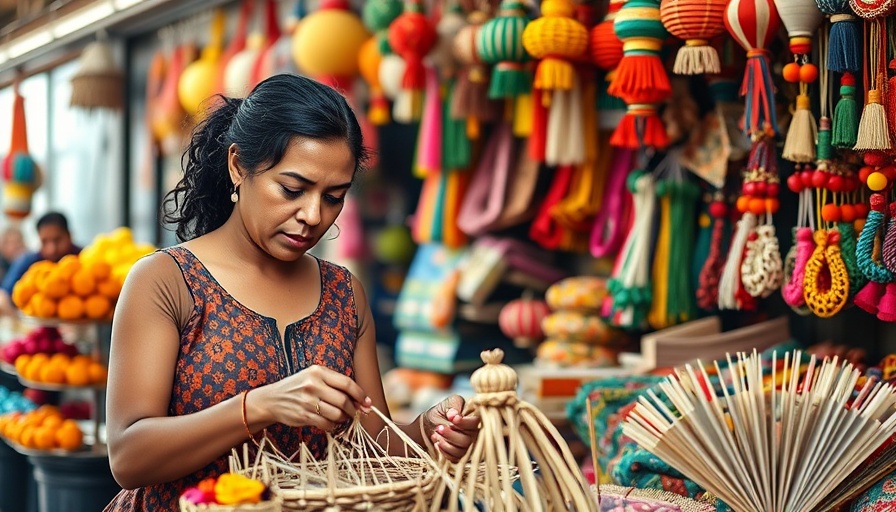 Local experience tourism South Africa: women crafting at a vibrant market.