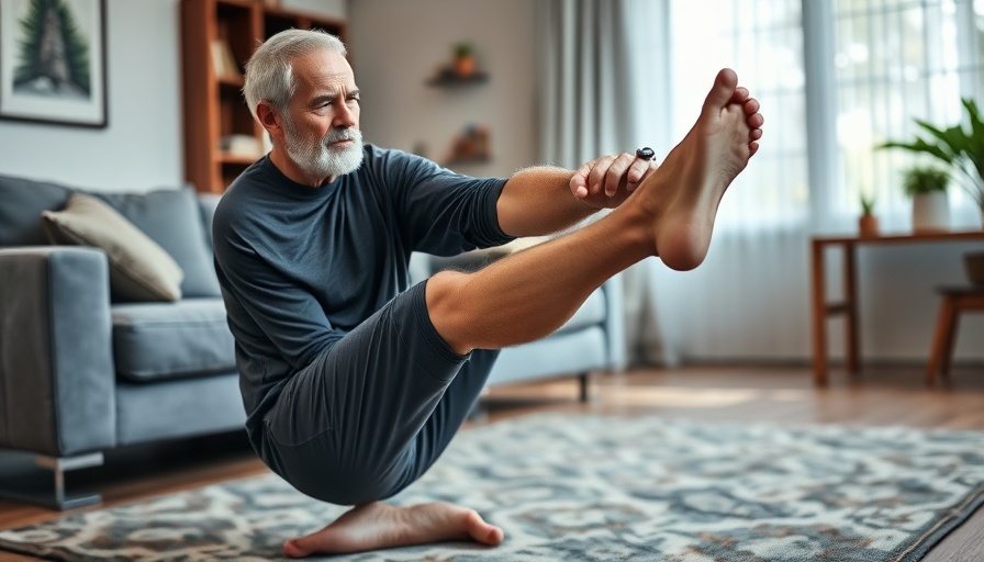 Sciatica buttocks pain relief stretches in living room setting.