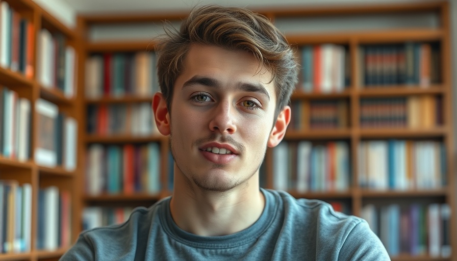 Young man discussing seasonal allergies worsening in a cozy setting.