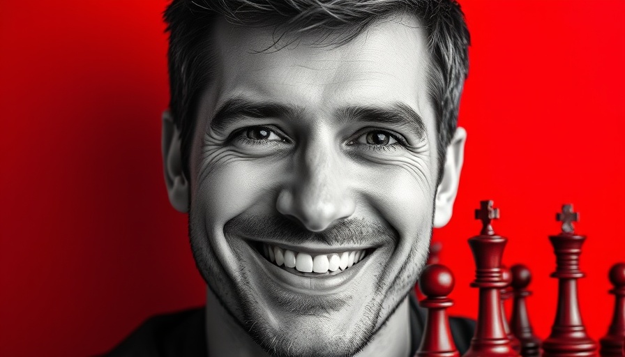 Digital marketing theme portrait with abstract shapes and text.