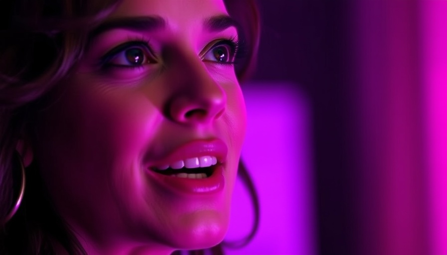 Close-up of a woman speaking with a gradient background, Bitcoin and Cryptocurrency Market.