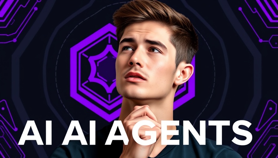 FREE AI SEO Super Agent promotional design with thoughtful young man.