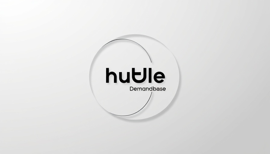 Geometric circular graphic with huble and Demandbase text, logo design for account-based marketing technology.
