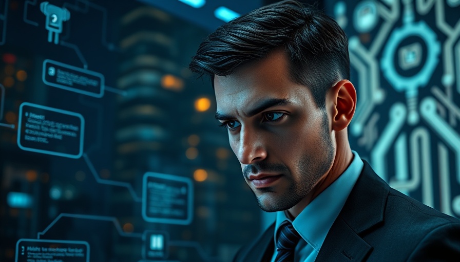 Agentic AI applications in business with focused businessman at night.