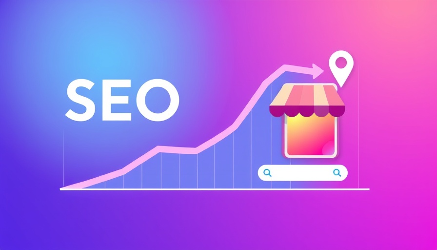 SEO for startups digital graphic with upward trend graph and storefront.