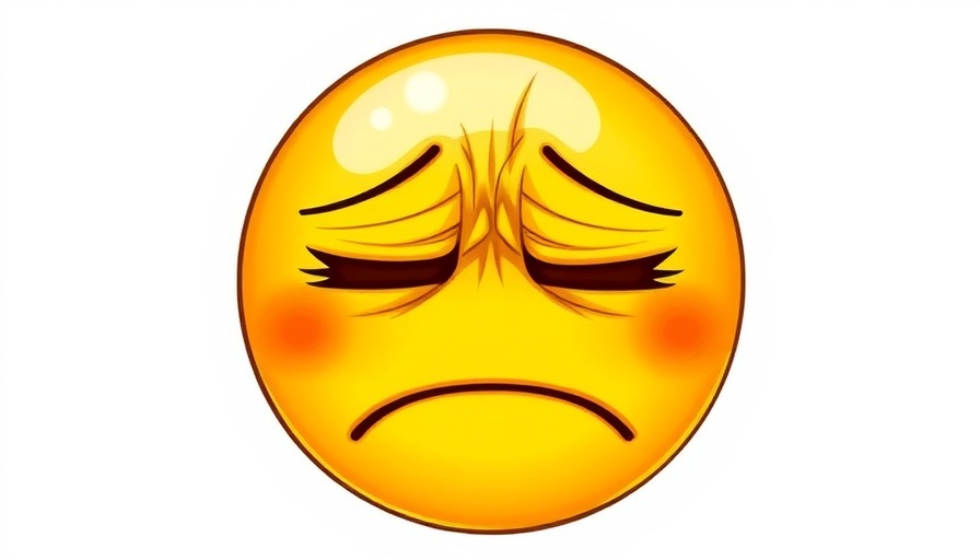 Distressed emoji expressing discomfort on plain background.