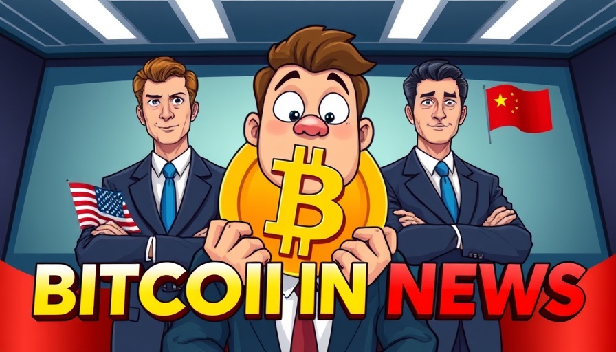 US/China Trade Deal Bitcoin news thumbnail with key figures and symbols.