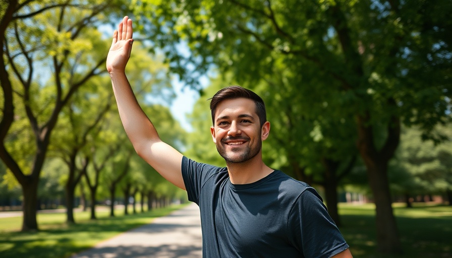 Man outdoors gesturing upward for Bitcoin price prediction.