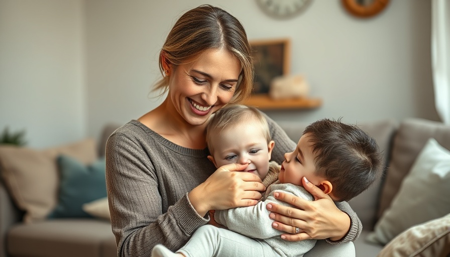 Nurturing mother overcomes self-doubt in parenting, holding child.