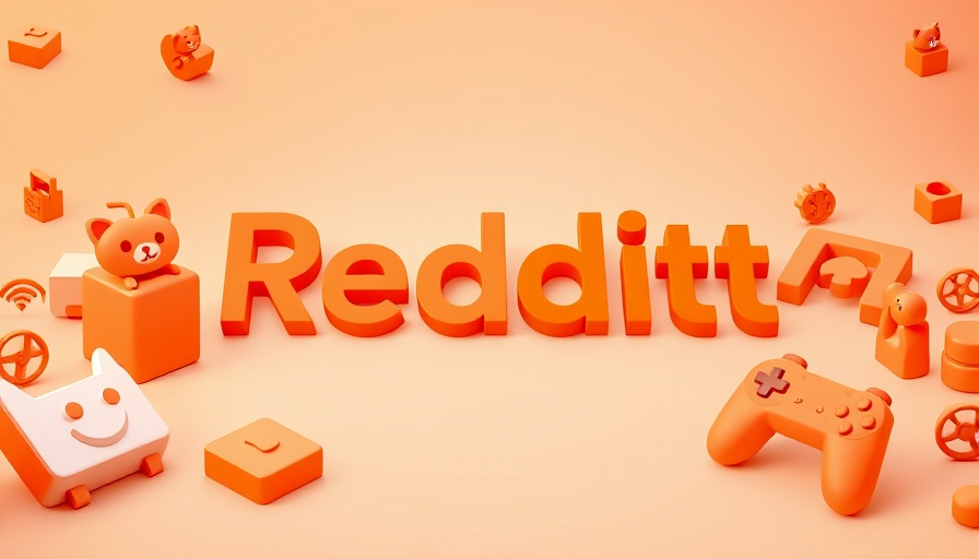 Reddit logo with 3D orange icons in vibrant background, SEO for brands