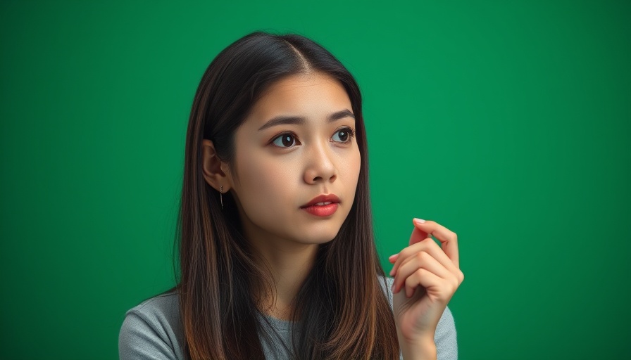 Young woman discussing cryptocurrency investing in cinematic setting.