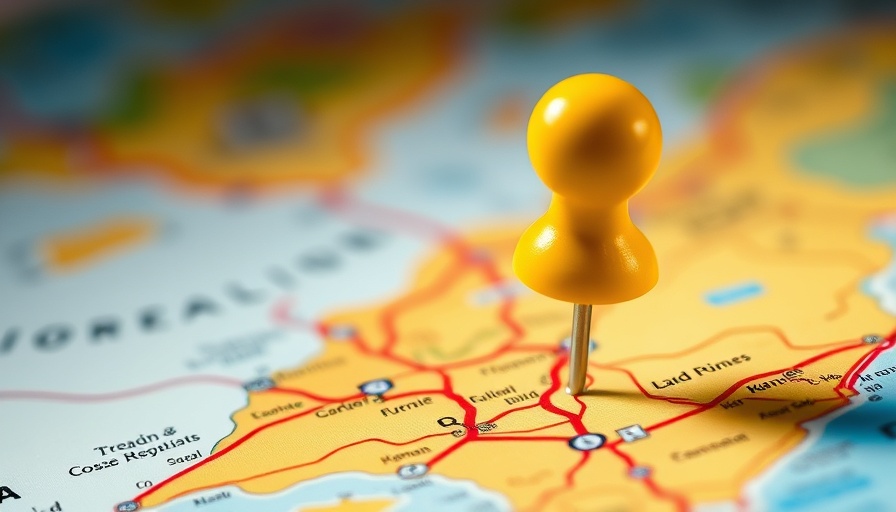 Map with pin illustrating impacts of tariffs on wallet.