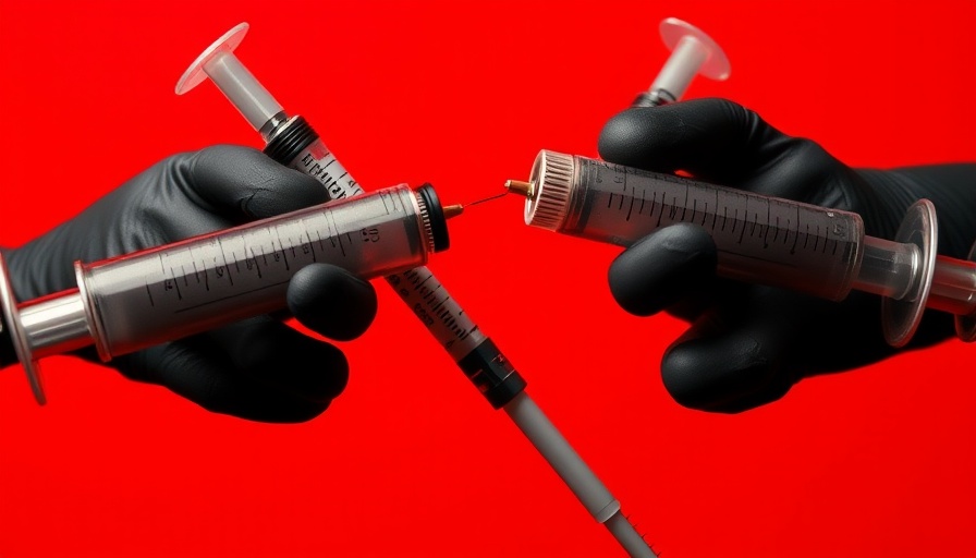 Graphic of crossed syringes symbolizing neo-anti-vaxxer impact.