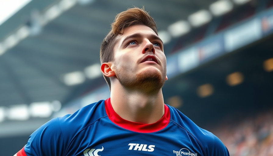 Bulls URC Playoffs: Focused rugby player in blue jersey looking up.