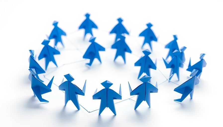 Abstract origami figures symbolizing customer success team for business growth.