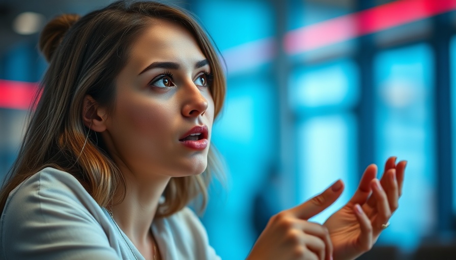 Young woman discusses crypto strategy in a modern setting.