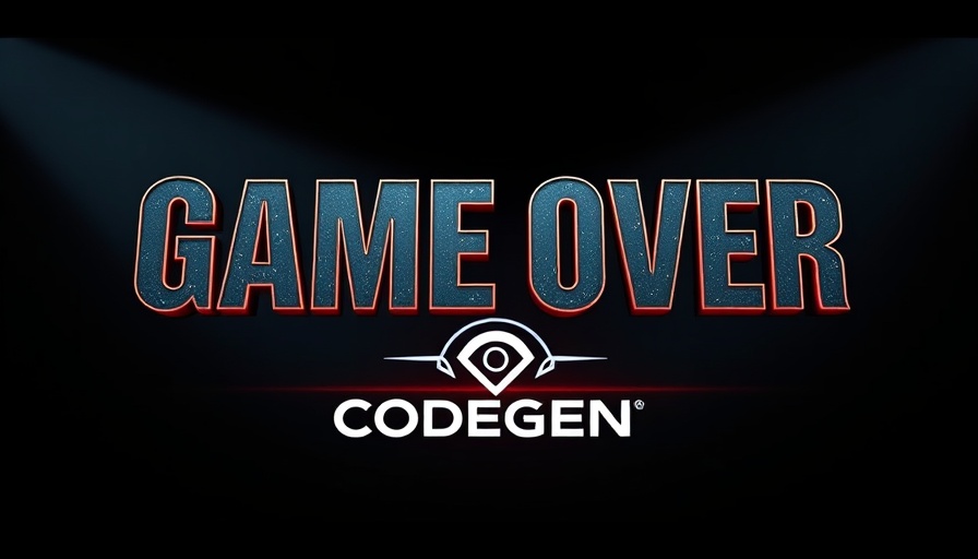 Logo with text 'Game Over' and 'Codegen', dramatic lighting.