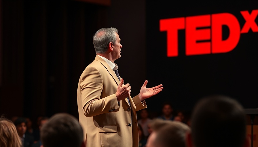 Speaker discussing venting anger management at TEDx talk.