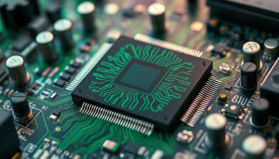 High-tech semiconductor chip on circuit board representing automotive semiconductor solutions.