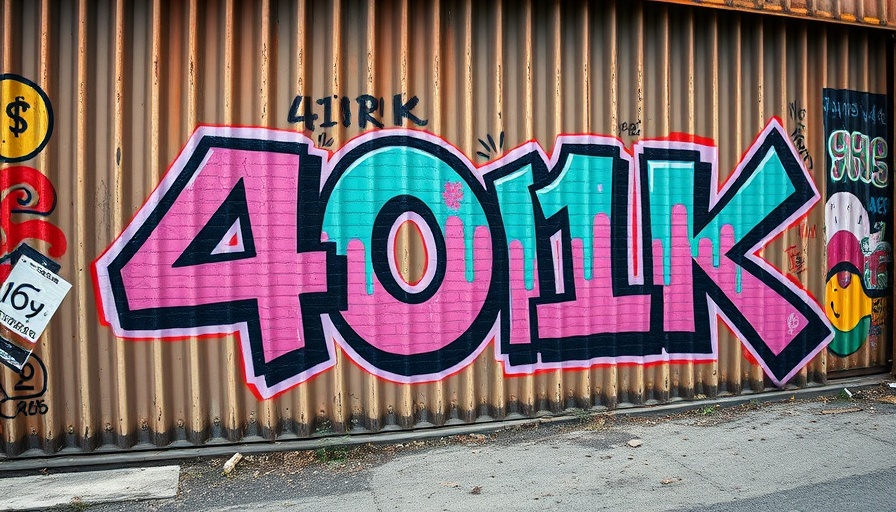 Graffiti of '401K' on corrugated wall, borrow from 401k or early withdrawal.