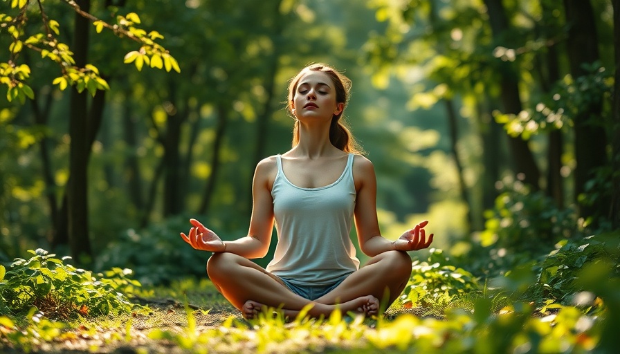 Serene meditation in forest, highlighting mindfulness and meditation benefits.