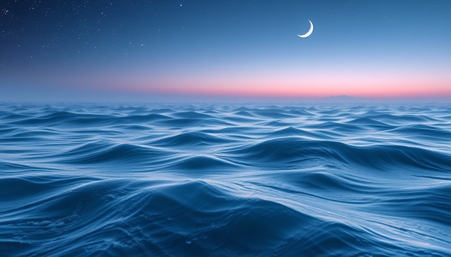 Serene dreamscape with moonlit waves under starry sky, related to dopamine and sleep.