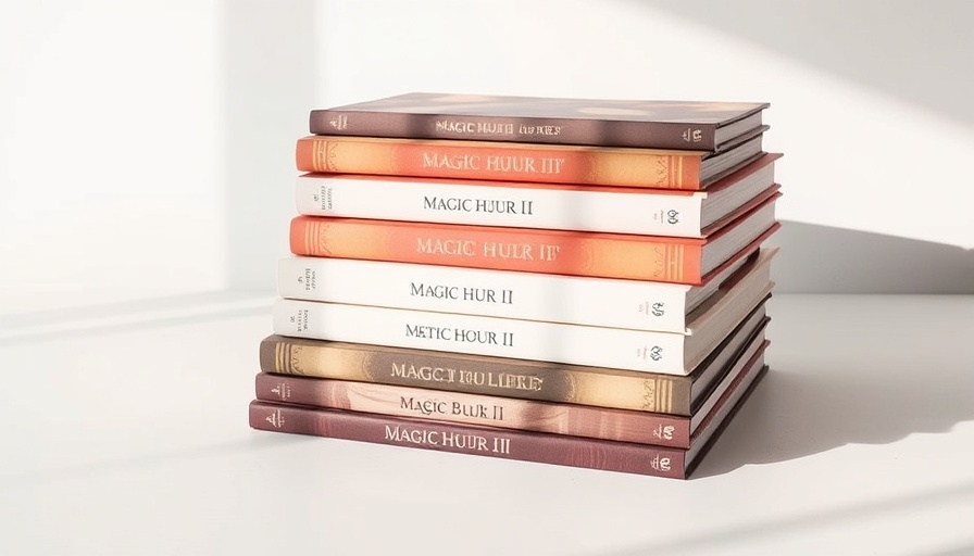 Stack of Magic Hour Photo Book II on white surface.