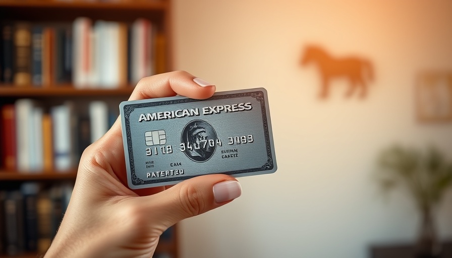 Hand holding a Business Platinum Card® from American Express in focus.