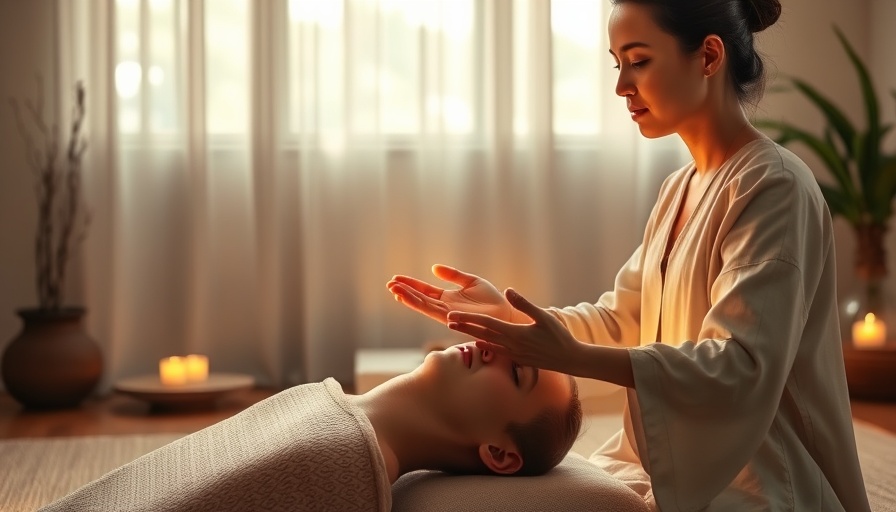 Serene Reiki energy healing session in tranquil room