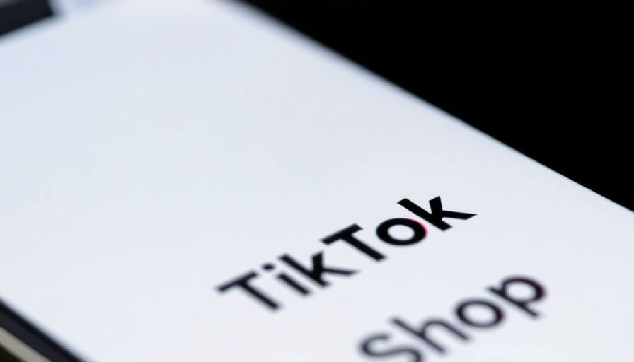 TikTok Shop logo on smartphone screen, dark background.