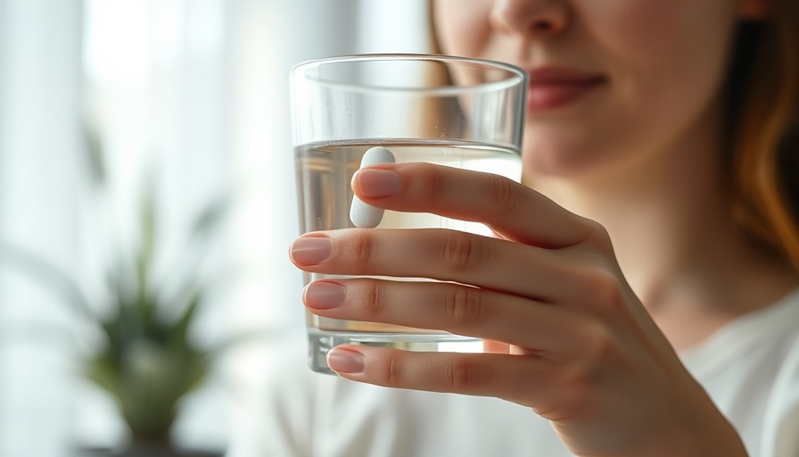 Woman adding tablet to water glass, exploring hydrogen water benefits.