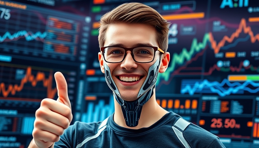 AI SEO Traffic Increase poster with robotic face man and digital theme.