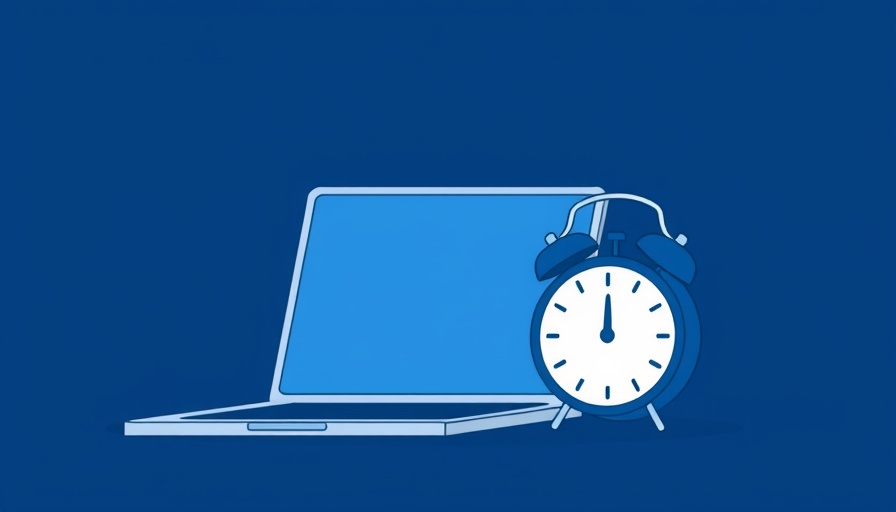 Digital art depicting laptop and alarm clock for sleep health.