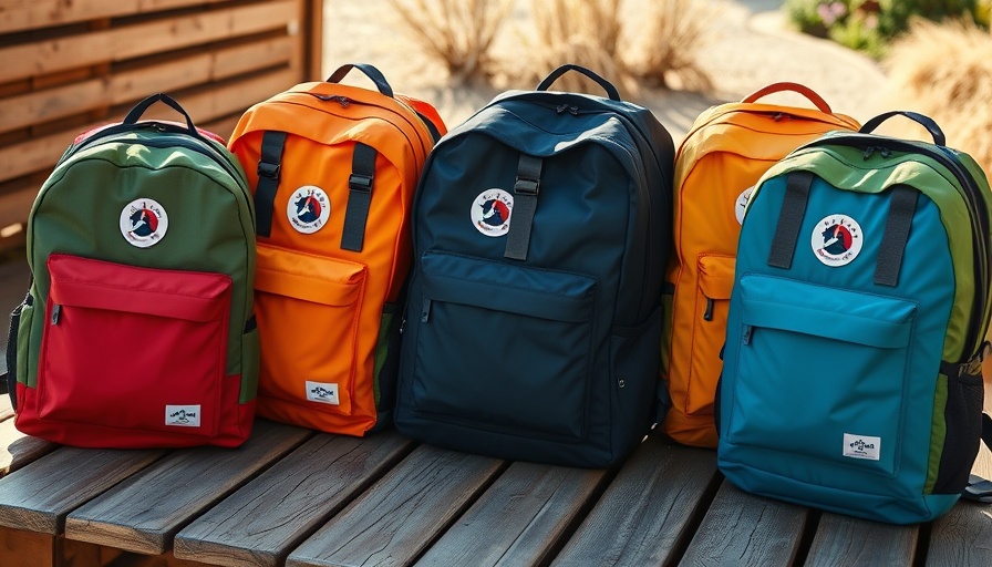Vibrant Fjällräven backpacks showcasing brand identity.