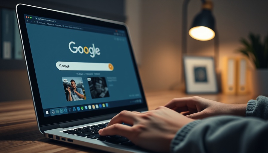 AI in PPC advertising strategies with Google search on laptop.
