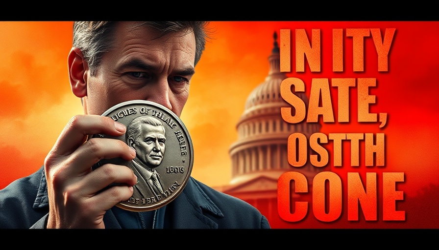 Trump crypto policies scandal concept with man and Capitol.