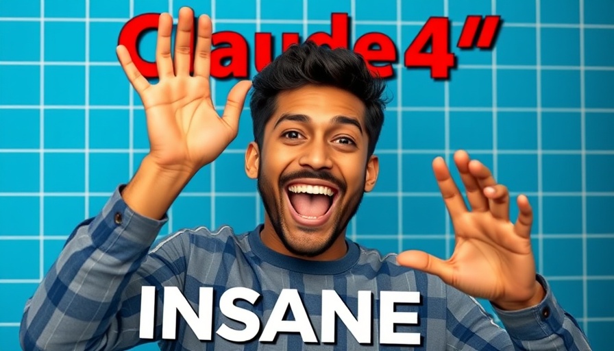 Excited person showcasing Claude 4 SEO tools branding.