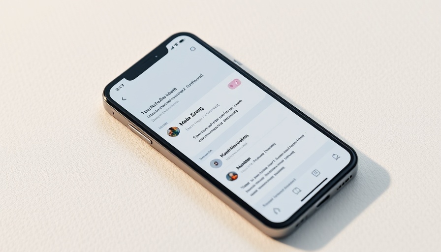 Smartphone with social media app interface for social media advertising.