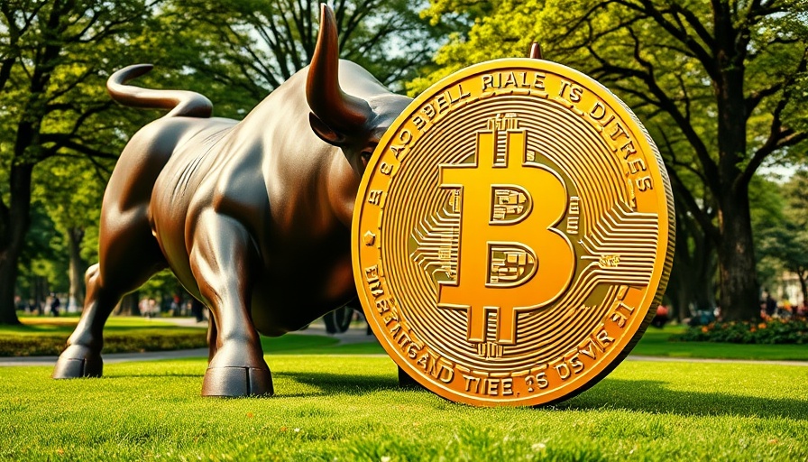 Bitcoin symbol with charging bull, predicting $500K milestone.