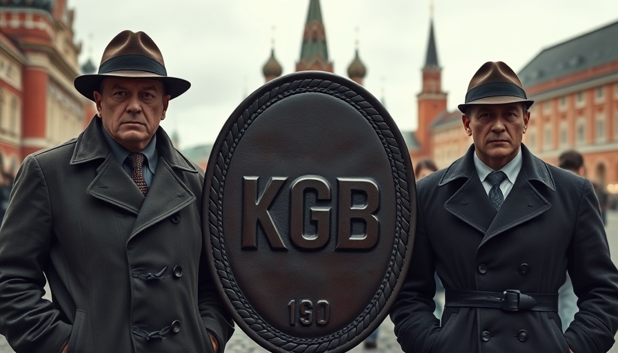 KGB agents clothing style: classic trench coats and fedoras.